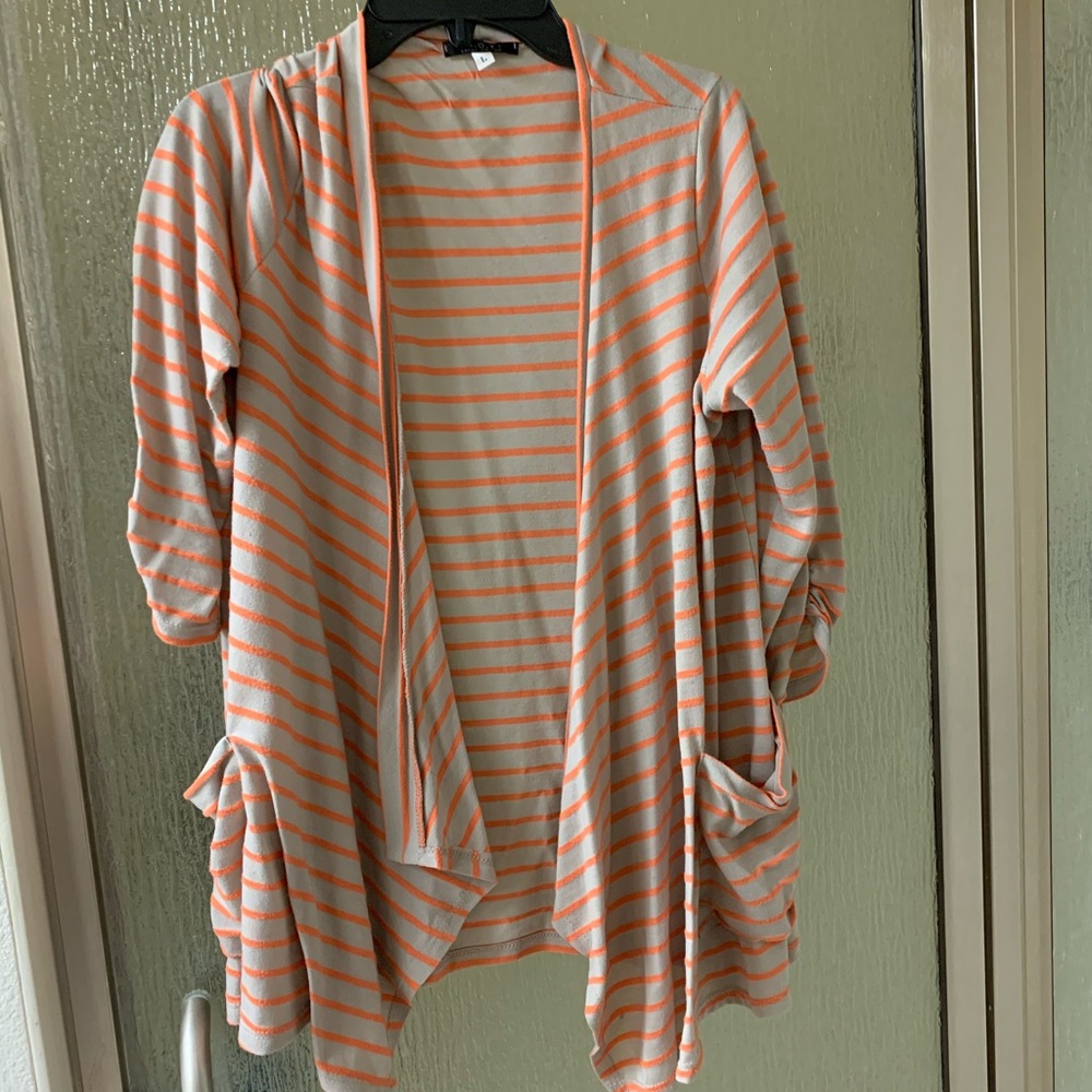 S.O.Y. Shine On You Cardigan Stripe Beige Orange L